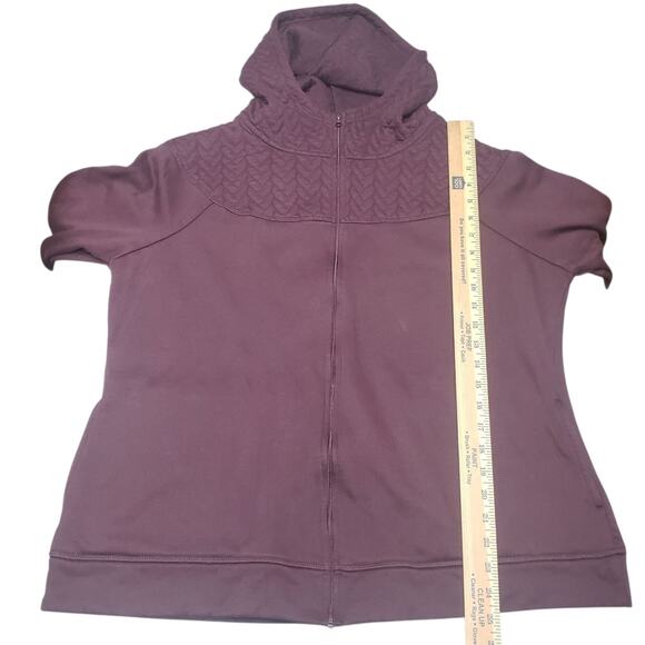 St. John's Bay Active Plum Quilted Hoodie Jacket Women’s XL Performance Wear - Picture 8 of 8